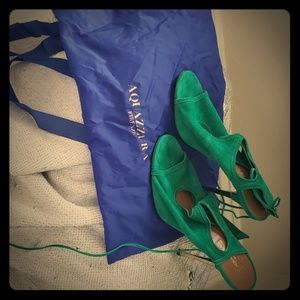 Aquazurra Sexy Thing Metal Suede Pumps